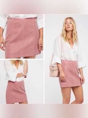 NWT Free People Faux Suede Mini Skirt